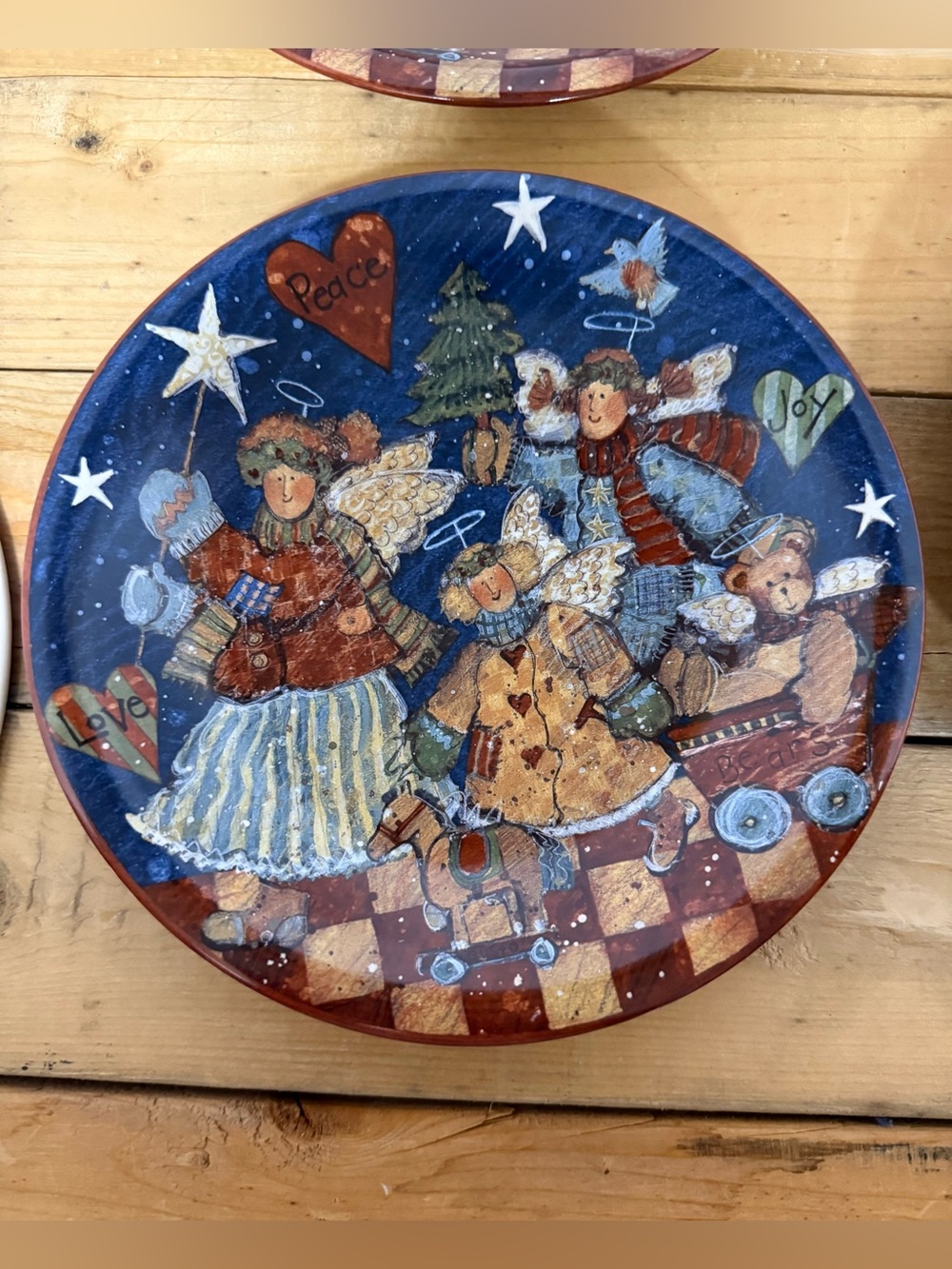 Vintage Susan Winget Holiday Angels Dessert Plates Set of 4 Certified